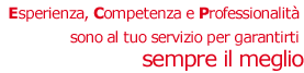 esperienza, competenza, professionalità